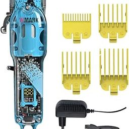 WMARK NG-408 Professional Hair Clipper with Sharp (9CR18) Stainless Steel Blade, Powerful 6500 RPM Motor, 2600mAh Battery, Adjustable Settings, charging adapter LED display runtime 240 mins, Model 7-image-14