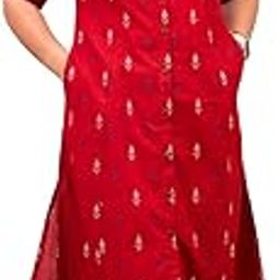 Women's Red Cotton Coord Set | A-Line Kurta with Pants | Hand Block Printed Casual Ethnic Wear | Comfortable Summer Cotton Kurti Set | Festive & Office Wear-picture-46