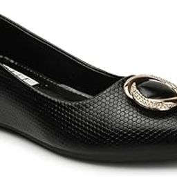 Women's Wedge Heel Slip-On Bellies with Embellished Buckle-image-4