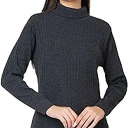 High Neck Sweater for Women Dark Grey Size L-image-44