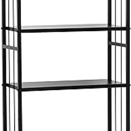 Livzing Metal 4 Tier Height Adjustable Bookshelf for Home Library | Book Shelf | Open Display Books Rack | 4 Layer Metal Rack | Book Shelf | Bookcases Wooden Almirah - DIY-7