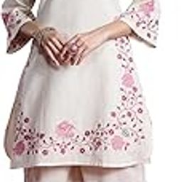 Women's Pure Cotton Embroidered Straight Kurta & Palazzo Set (KS0OW9929)-image-3