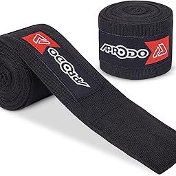 APRODO Boxing Hand Wraps Perfect Spandex Elastic Stretch for Men & Women (Black, (180") 4.50m)-picture-26