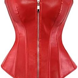 Ladies Faux Leather Corsets for Waist Pu Overbust Corsets Busties with Zipper Plus Big Size Burlesque Lingerie-image-61