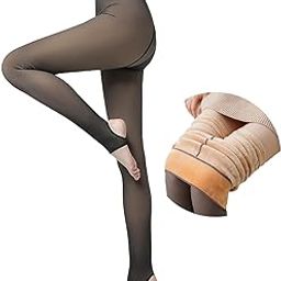Winter Warm Thermal Fleece Lined Women Leggings Pants (Waist Size : 26 to 34 Inch Stretchable) (Black-Ankle)-image-92