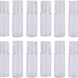 12Pcs Mini Clear 3ml Loose Powder Container Plastic Empty Loose Powder Bottle with Sifter Refillable Loose Powder Jars with Lids Sifter Eye Shadow Powder Bottle Cosmetic Sample Bottle, Clear-25