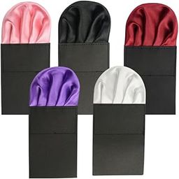 Men's Solid Color Pre Folded Pocket Square | Readymade Wedding Handkerchief for Suits, Blazers & Tuxedo (Pack of 5) (Multicolor) (Puff Style)-image-69