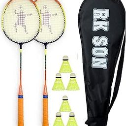 Love Badminton kit [Rackets, 6 Pieces Shuttle, Nylon Cover, Multicolour]-12