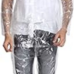 Men's Waterproof PVC Raincoat/Rainsuit With Pant (t-001_Clear)-image-0