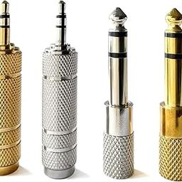 4 Pieces Headphone Jack Adapter 6.35 mm (1/4 Inch) Male to 3.5 mm Female and Audio Stereo Plug 3.5 mm Male to 6.35 mm (1/4 Inch) Female-23