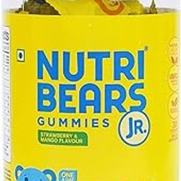 NutriBears Calcium with Vitamin D Gummies for Kids and Teens, 30 Count, (Mango & Strawberry)-image-80
