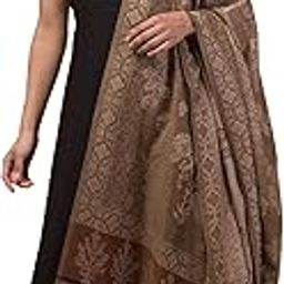 Women’s Acrylic Shawl/Stole, Winter shawl for ladies, Reversible, Kashmiri Woven Design Shawl for Ladies, Zari Stripes, Large Size,-image-12