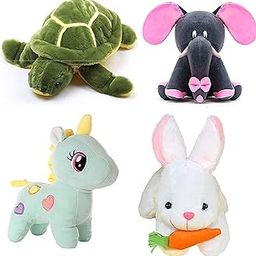 odinbirds Pack Of 4 Animals Elephant,Rabbit & Unicorn Tortoise Soft Toy Kids (Baby) For Playing (28Cm)-image-79