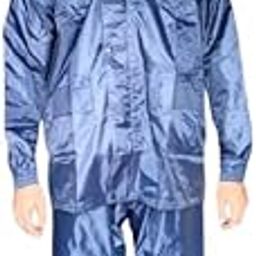 Waterproof Rain Suit with Hood, Full Body Coverage, Navy Blue-image-8