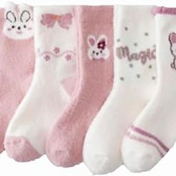Women's Fuzzy Warm Woolen Socks Printed Pink Theme – Soft Cozy Thermal Winter Socks For Women-picture-12