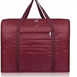 A4ARRIYAN Large Foldable Travel Storage Bag, Burgundy, Lightweight Waterproof Nylon with Dual Handles Blanket bag-image-95