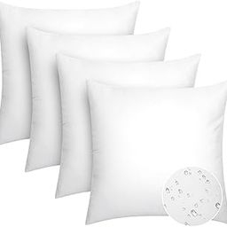 CASAJOY Pack of 4 18x18 Outdoor Pillow Inserts, Water Resistant Throw Pillow Inserts, Cushion Inner Pads for Patio, Furniture, Sofa, Bed, Living Room, Garden Decorative Waterproof Pillow Inserts-image-35