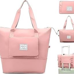 41L Expandable Travel Duffel for Women � Wheeled & Foldable Weekender Bag with Telescoping Handle � Perfect for Personal Items, Overnight Trips & Gym Gear (PEACH-BZ-01)-image-0