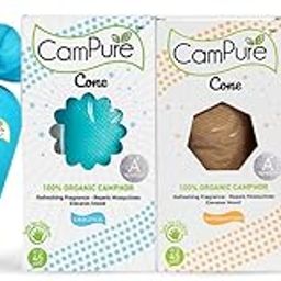 CamPure MANGALAM Camphor Cone (1 Original + 1 Sandalwood) Pack Of 2-100% Organic | Air Freshener For Car, Wardrobe, Office Cabin's, Drawers, Travel Bag & Bathroom, Granule, 120 Gm-image-9