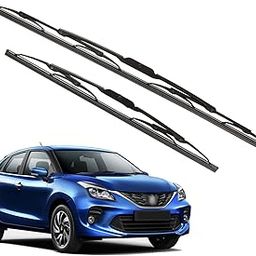 Kylo Windshield Wiper for BALENO/Conventional and Traditional Metal Type Windshield Water Repellency Scratch Proof Metal Wiper Blades Suitable for BALENO (Driver Side - 21", Passenger Side - 18")-19