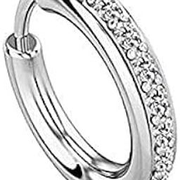 92.5 Sterling Silver Nose Ring for Women. 92.5% Pure Silver CZ Studded Nose Ring for Girls (CZNOSERINGSILVER)-13