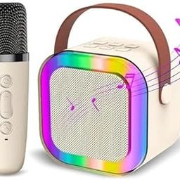PINLYNE K12 Kids Karaoke Microphone Speaker Machine Bluetooth-Compatible Wireless Karaoke Mic Speaker with RGB LED Light Girls Boys Gift-image-62