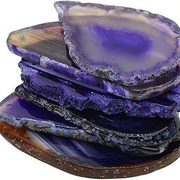 Club Bollywood®6 Pieces Natural Agate Polished Quartz Crystal Slice Pendant Purple| Charms & Pendants| Charms & Pendants|Crafts|• Crafts|6 Piece Agate Quartz Slices-picture-21