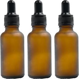 Happy Packaging 30ML Amber Frosted Round Empty Glass Bottle | Glass Dropper | Black Knurling Sleeve | Silcon Black Teat | Refillable | Leak Proof For Essential Oils | DIY Perfumes | DIY serums (6)-6
