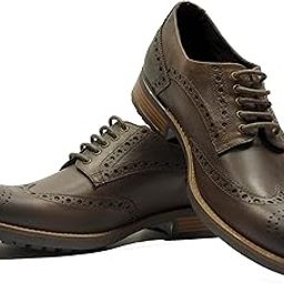 Men Stylish Semi Casual and Formal Leather Lace-Up Brogue Derby Shoes-image-28