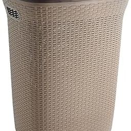 OMVANA Plastic Laundry Basket with Lid – 50L Durable Clothes Storage Organizer for Home, Bathroom & Bedroom | Lightweight & Ventilated Bin | Multicolor (Laundry Basket with Lid – 50L D, 1.0, Count)-image-57