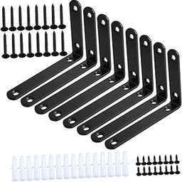 ARTISOUL® 8 Pieces Corner Brace Wall Hanging Brackets for Bathroom Laundry Room Closet Black 123X80Mm | Furniture | Bookcases-image-59