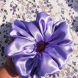 Black Hair Scrunchies for Women & Girls – Soft & Stretchable Satin Scrunchy for All Hair Types | Gentle, Stylish & Comfortable – Daily Wear & Gifting (Levender)-image-20