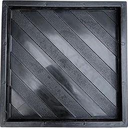Reyal Black Plastic Chequered Tile Mould (Size : 12" x 12" Inch) DIY Paver Mould | For Outdoor Garden Road Paving Tiles | Parking Tile Mould (CROSS LINES)-17
