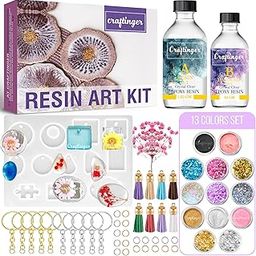Craftinger Diy Resin Keychain Making Kit With 200Gm Epoxy Resin & Mould, Tassels Glitter Pigments And More, Multicolor-image-16