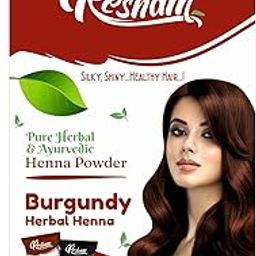 Resham Pure Herbal & Ayurvedic Burgundy Henna Powder for Hair, Natural Hair Colour pack of 12-image-40