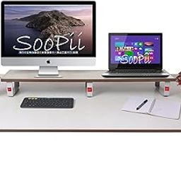 SOOPII Dual Super Strong Heavy Duty Engineered Wood Monitor Stand Monitor Riser Laptop Stand Laptop Shelf Home & Office Size - 39 Lenght - 9 Width - 3.5 Height Inches Multi Colour-image-26