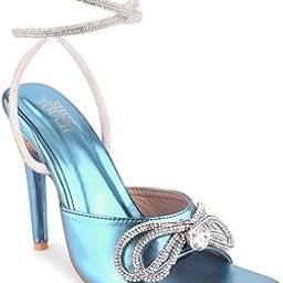 Tie Up Blue Embellished heels-51
