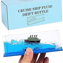 Unsinkable Titanic Simulator Toy Wavey Boat in a Box Liquid Wave Cruise Fluid Ship Decoration Ornament for Car Decoration Paperweight Desk Toy GiftsCruise Ship Fluid Drift Bottle-image-92