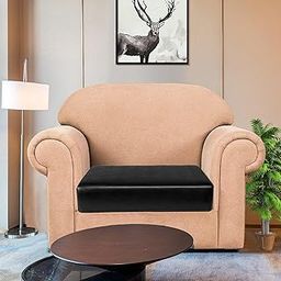 Namdev Art's Cushion Chair Sofa Foam with Leather Cover for Multipurpose Uses Premium Cushions with Stretchy Leather Fabric Cushion Cover – 22”x21”x5” Inches, Foam Density – 32 (Black)-image-90