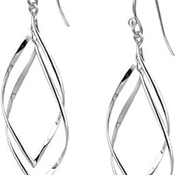 Charmsy Sterling Silver Jewelry Infinity Knot Twist French-Wire Drop Dangle Earring for Women-image-17