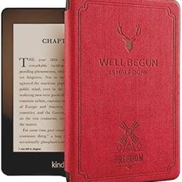ProElite Deer Smart Flip case Cover for Amazon Kindle 6" 300 ppi 11th Gen/12th Gen 2022/2024, Red-image-16