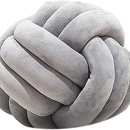 MYADDICTION Round Knot Ball Pillow Round Photography Props for Home Decoration 22cm Light Gray-image-23