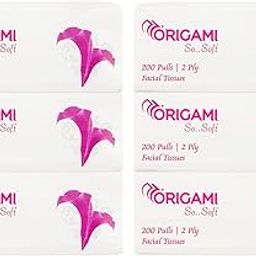 Origami 2 Ply Facial Tissue Soft Pack | Car Tissue Pouch - Pack of 6 (200 Pulls Per Box, 1200 Sheets)-image-54