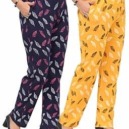 Women’s and Girls Printed Cotton Pyjama/Lower/Women’s Track Pant/Lounge Pants | Pack of 2-image-86
