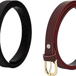 Combo of Plain Casual Sleek Belts For Women/Girls-image-23