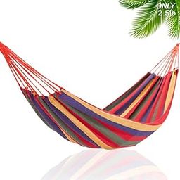 JENY Garden Cotton Hammock Comfortable Fabric Hammock with Tree Straps for Hanging Durable Hammock Up to 450lbs Portable jula Perfect for Camping Outdoor/Indoor Patio Backyard (Red)-image-6