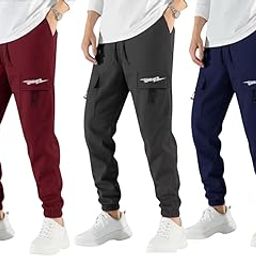 Men's Solid Track Pants (Combo of 3) – Juric Fabric, Sizes S to XXL – Comfortable & Durable for Gym, Running-image-7