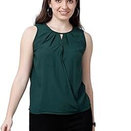 Women's Polyester Solid Casual Top - Green-image-46