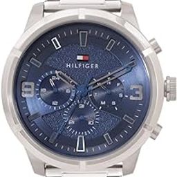 Quartz Blue Dial Grey Stainless Steel Strap Analog Watch for Men-34