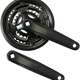 CHASE 3-Speed Chain Gear Set for Gear Type Cycles | Durable Cotterless 24T 34T 42T Chainwheel Crankset with 170mm L/R Crank Arms | Diamond Hole-Black Aluminum Alloy Crankset-image-48